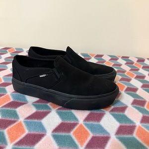 Women’s black platform slip on Vans